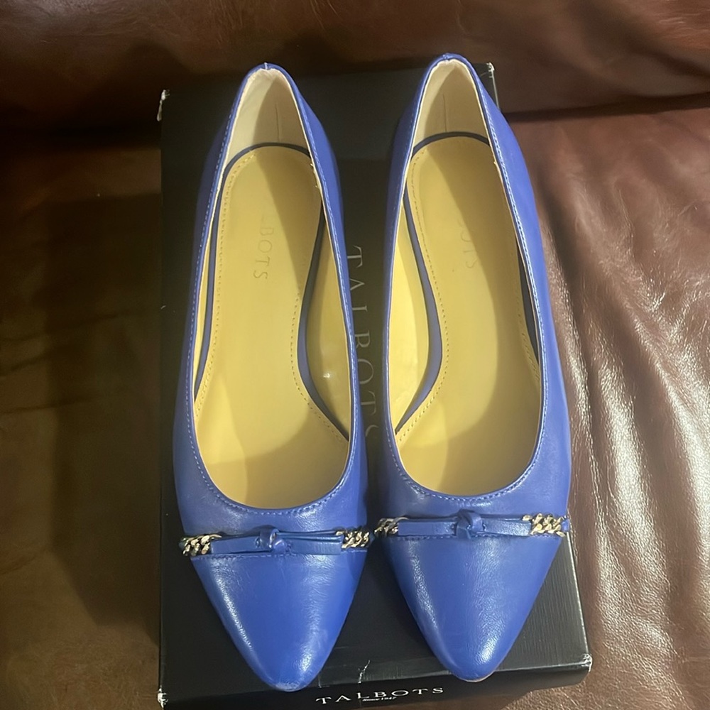 Talbots Blue Bow Shoes-size 7